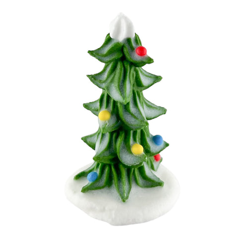 edible christmas tree cake topper with ornaments