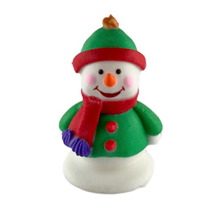 edible snowman cake topper with scarf