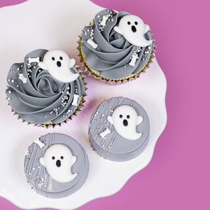 Flying Ghost Halloween Royal Icing cake topper edible layons 18/pkg