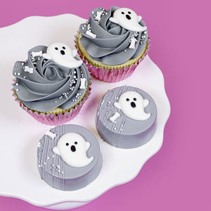 Flying Ghost Halloween Royal Icing cake topper edible layons 18/pkg