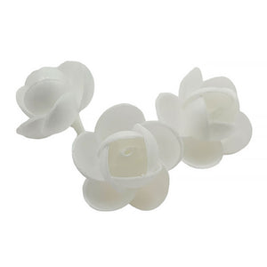 Edible White Wafer Paper Roses Cake & Cupcake Decorations