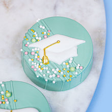 Graduation Hat/Cap and Diploma: White Set, Royal Icing Decorations - Retail