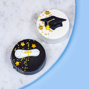 Graduation Hat/Cap and Diploma: Black Set, Royal Icing Decorations - Bulk