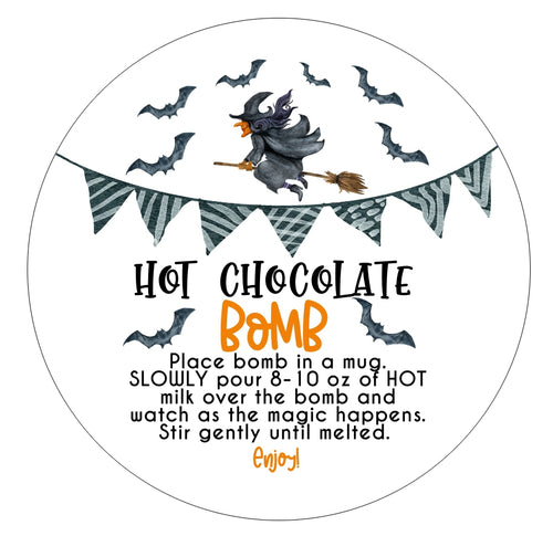 Halloween Hot Chocolate Cocoa Bomb Stickers, 12/pkg