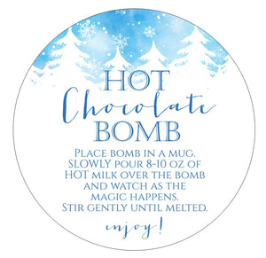 Winter Hot Chocolate Cocoa Bomb Stickers, 12/pkg