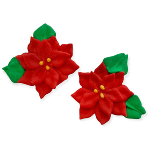 Medium Poinsettia Royal Icing Decorations - Retail Package