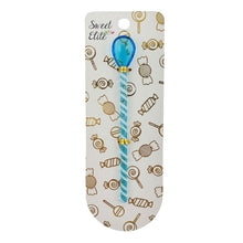 Glass Candy/Sugar Spoon- Blue and pink Stripe, carded