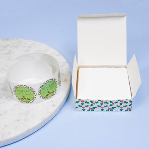 3 oz. Folding Short One-Piece Boxes, Holly & Berries