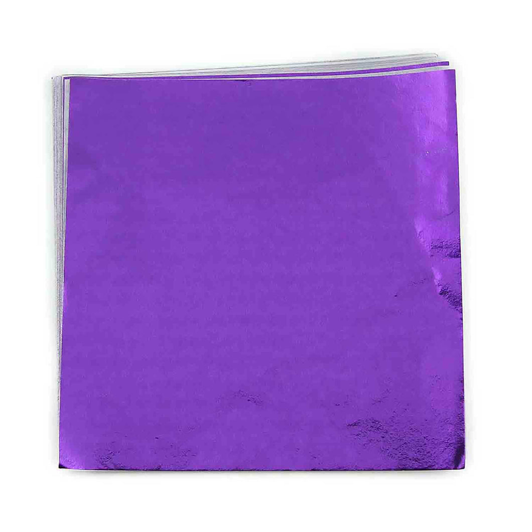 4 x 4 Purple Candy Foil Squares, Case of 1000