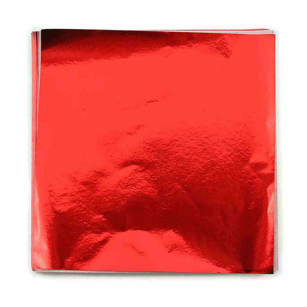 4 x 4 Red Candy Foil Squares, Case of 1000