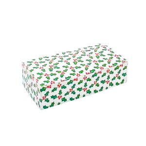 1/4 Pound Folding One-Piece Boxes, Holly & Berries