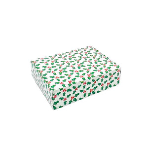 1/4 Pound Folding Short One-Piece Boxes, Holly & Berries