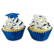 Graduation Hat/Cap and Diploma: Royal Blue Set, Royal Icing Decorations - Retail