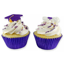 Graduation Hat/Cap and Diploma: Purple Set, Royal Icing Decorations - Retail Pkg
