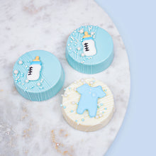 Baby Blue Romper Royal Icing Cupcake Decorations - Bulk