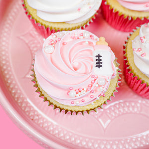 Baby Bottle Pink Royal Icing Cupcake Decorations - Retail pkg