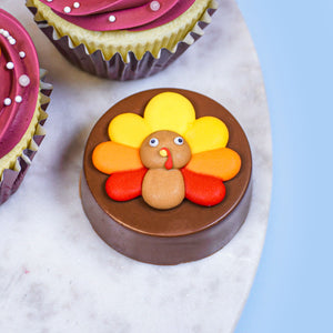 Thanksgiving Turkey Royal Icing cake top edible layon 12/pk