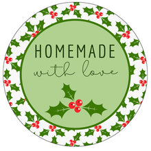 Holly and Berries Homemade Treats Stickers, 500/roll