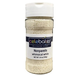 Celebakes White Nonpareils- pack of 6 jars- 3.8 ounce each