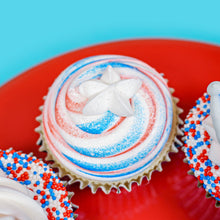Red, White Blue Star Royal Icing Edible Cupcake Decorations, Bulk