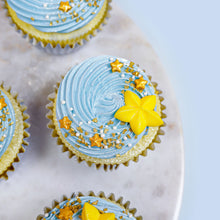 Yellow Star Royal Icing Edible Cupcake Decorations, Bulk