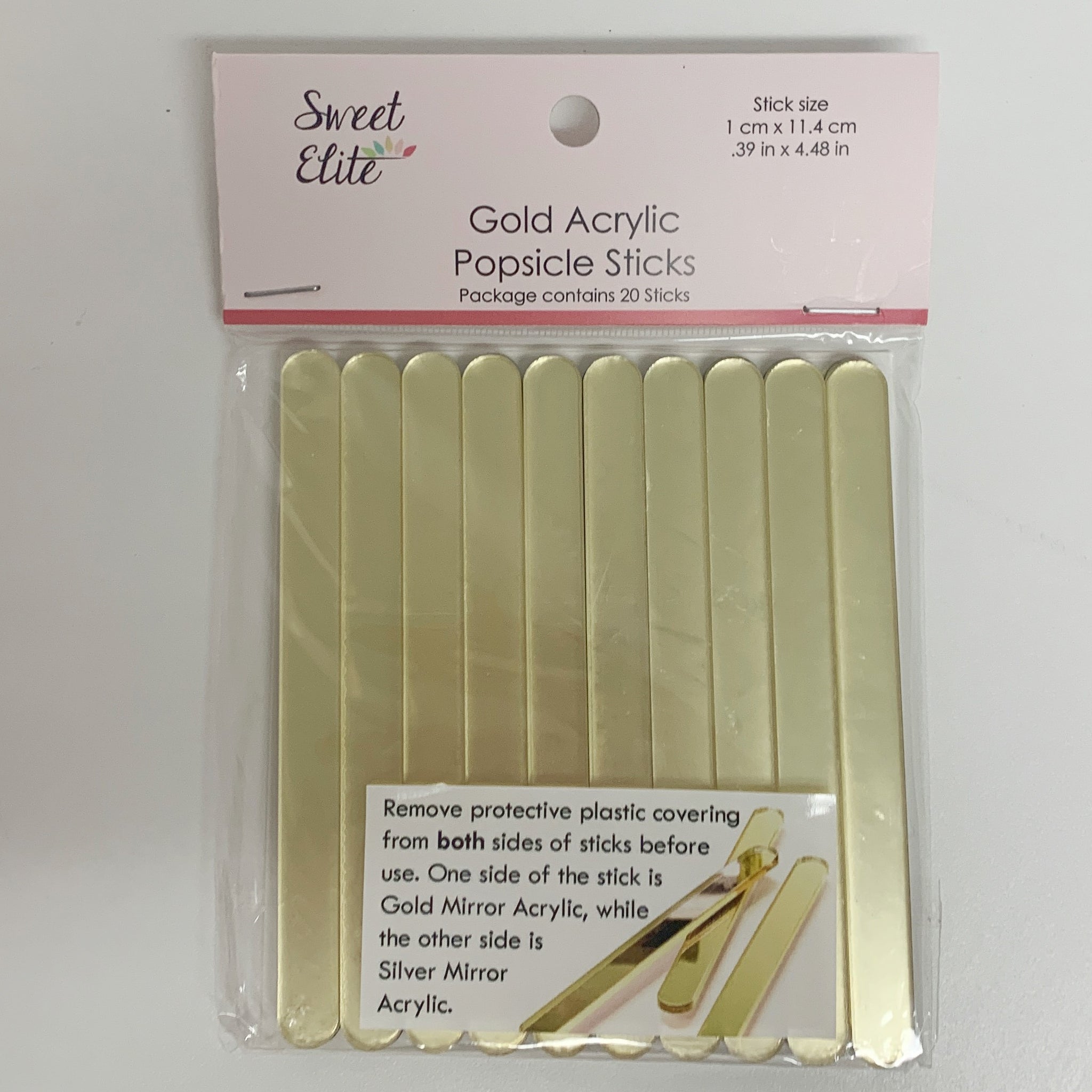 Gold Mirror Acrylic Popsicle Sticks- Reusable – Summit Baking Supplies