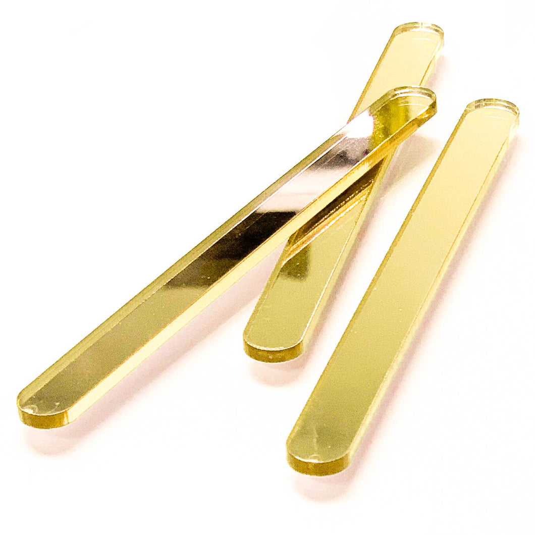 Gold Mirror Acrylic Popsicle Sticks- Reusable