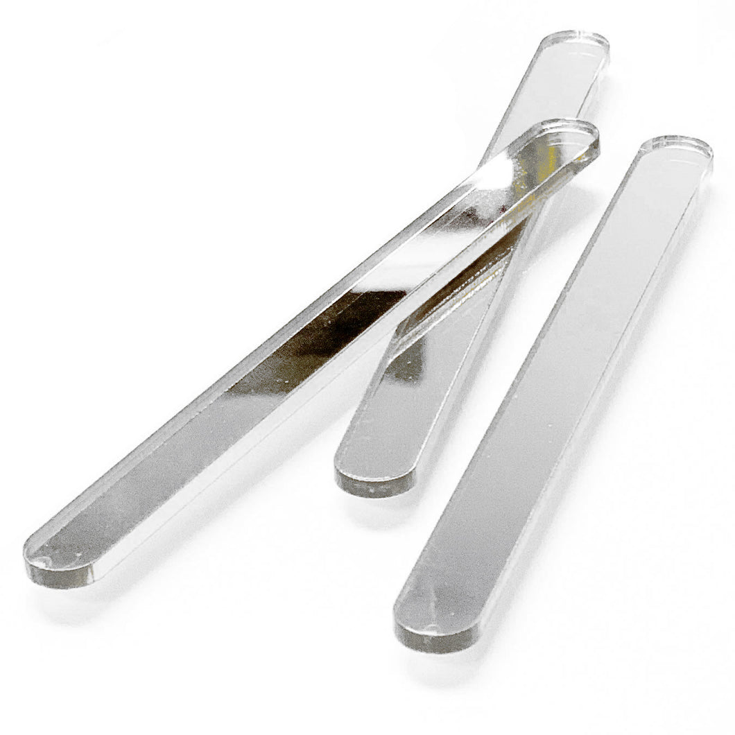 Silver Mirror Acrylic Popsicle Sticks- Reusable