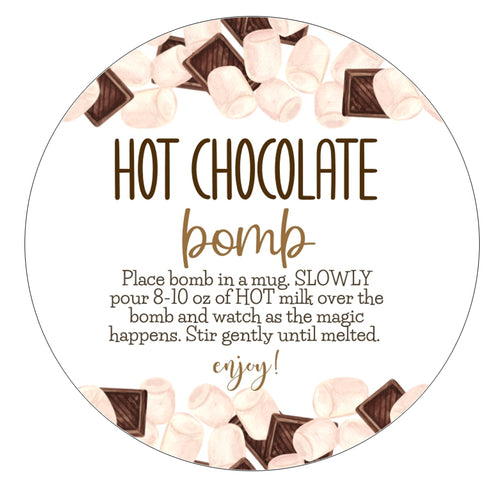Hot Chocolate Cocoa Bomb Stickers, 12/pkg