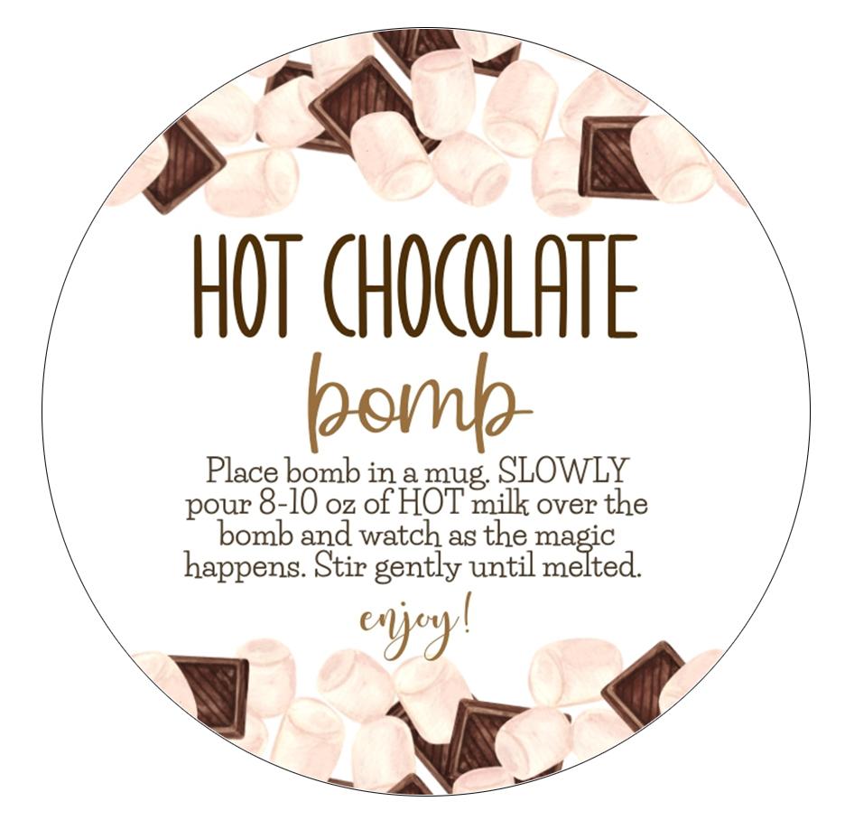 Hot Chocolate Cocoa Bomb Stickers, 250/pkg