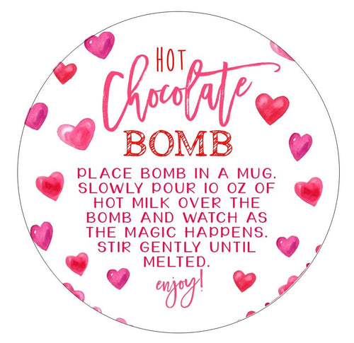 Valentine's Day Hot Chocolate Cocoa Bomb Stickers, 250/pkg