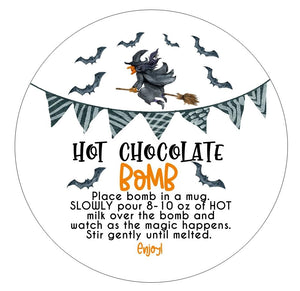 Halloween Hot Chocolate Cocoa Bomb Stickers, 250/pkg