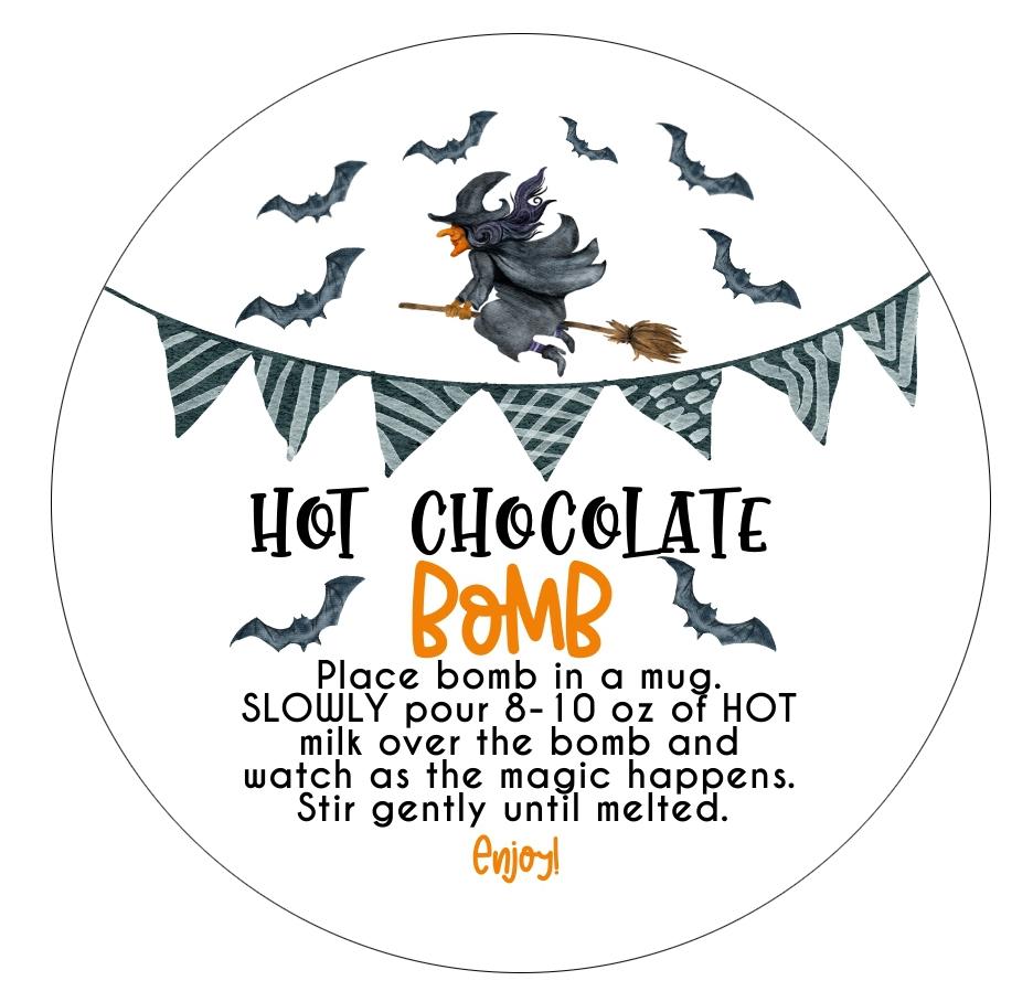 Halloween Hot Chocolate Cocoa Bomb Stickers, 250/pkg