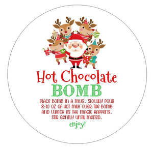 Christmas Friends Hot Chocolate Cocoa Bomb Stickers, 250/pkg