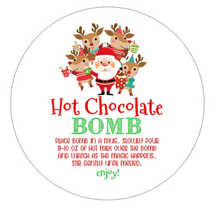 Christmas Friends Hot Chocolate Cocoa Bomb Stickers, 12/pkg