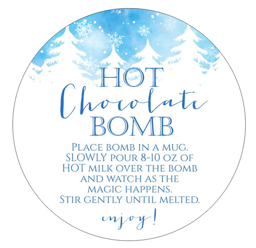 Winter Hot Chocolate Cocoa Bomb Stickers, 12/pkg
