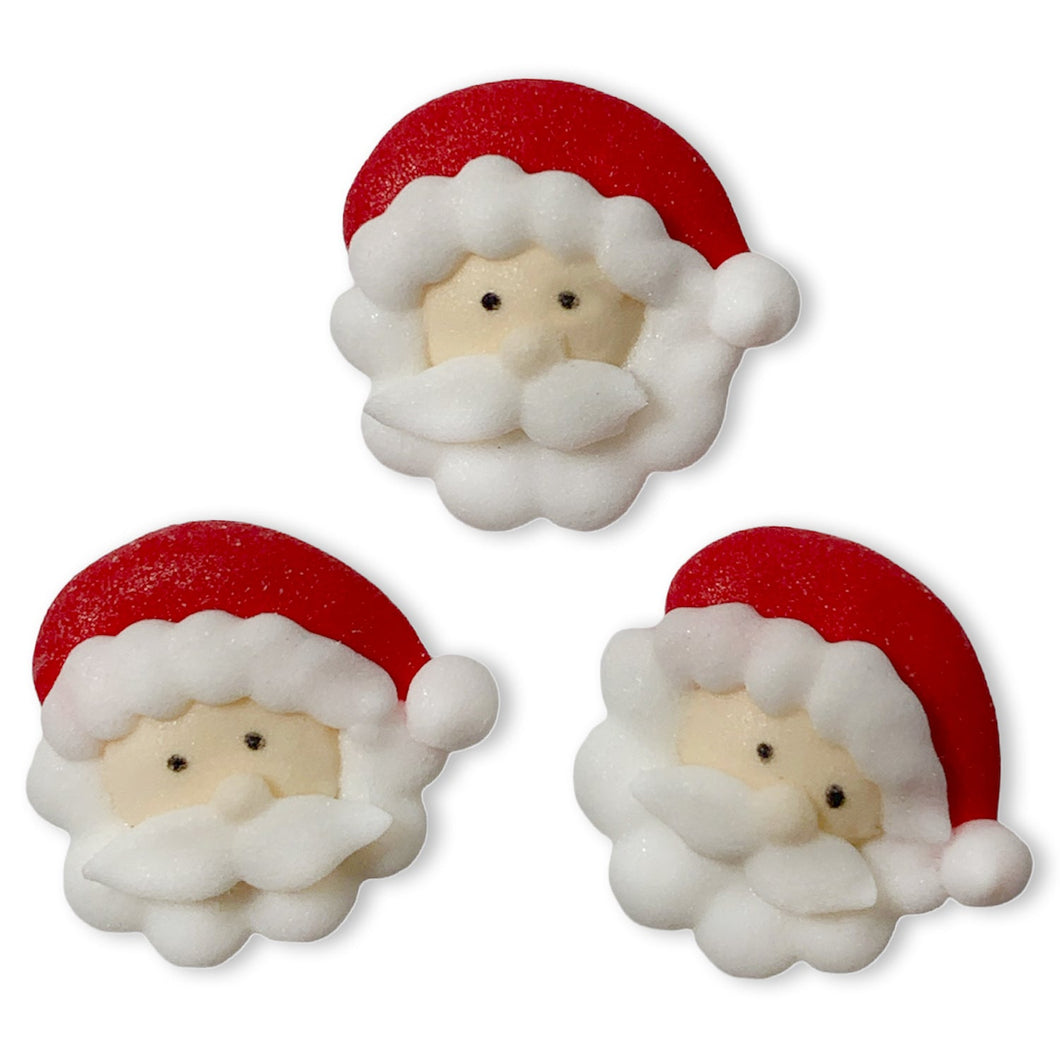 Mini Santa Face Royal Icing Decorations - Bulk