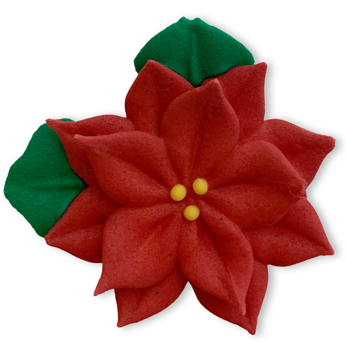 Large Poinsettia Royal Icing Decorations - Retail Package