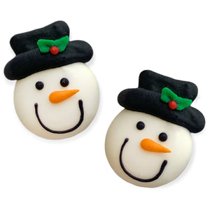 Medium Snowman Face Royal Icing Decorations - Retail Package