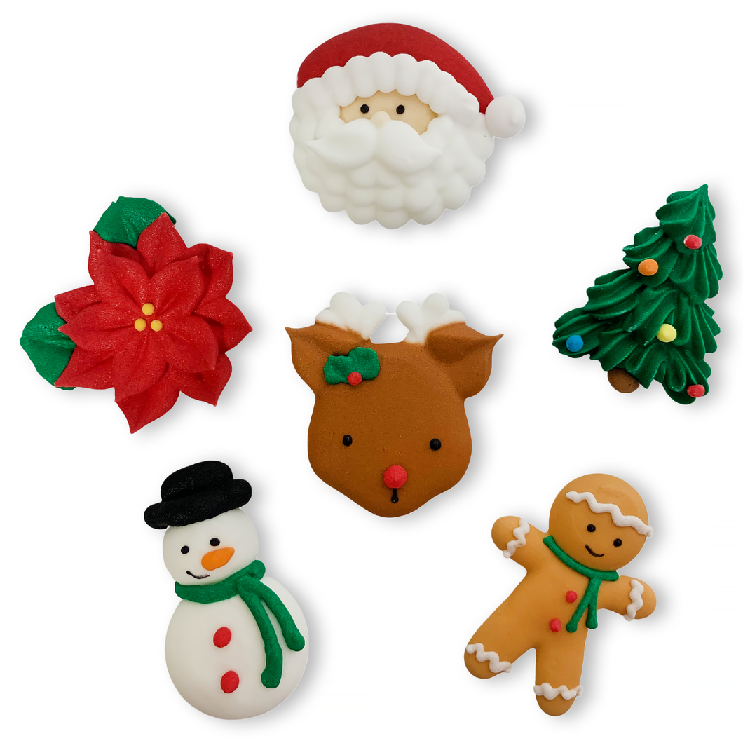 Large Christmas Assortment Royal Icing Decorations - Retail Package
