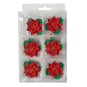 Medium Poinsettia Royal Icing Decorations - Retail Package