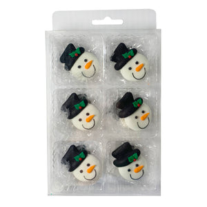 Medium Snowman Face Royal Icing Decorations - Retail Package