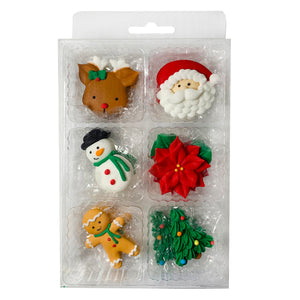 Medium Christmas Assortment Royal Icing Decorations - Retail Package