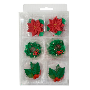 Medium Classic Christmas Assortment Royal Icing Decorations - Retail Package