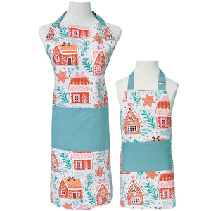 Holiday / Christmas Child's Apron- Sweet Gingerbread Houses