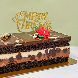 Merry Christmas Glitter Gold Acyrlic Cake Pick