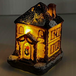 Miniature Winter Christmas Village House with LED Lights