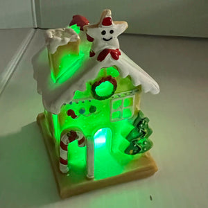 Miniature Christmas Gingerbread Village House with LED Lights