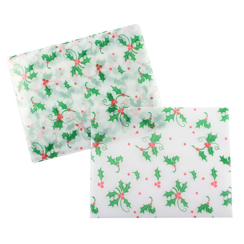 Holly and Berries Wax Paper Wrappers for Caramels